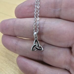 Elegant Silver Trinity Knot Necklace